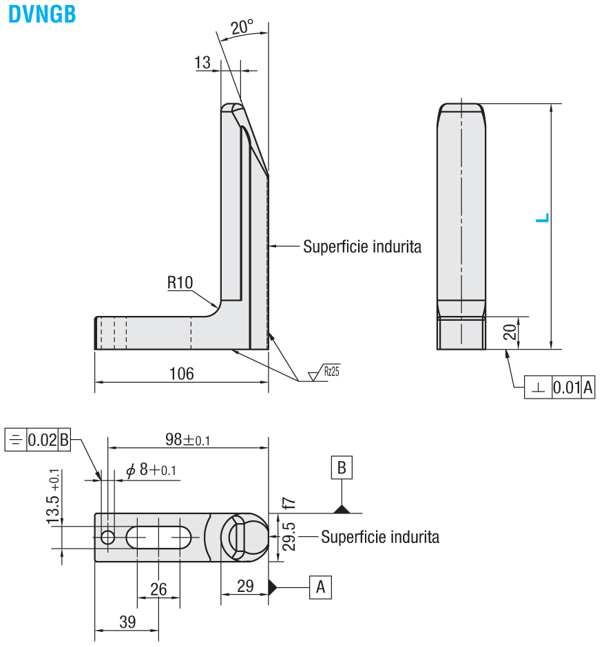 Insertion guides for large tools / heat-treatable steel / round profile / slotted hole, dowel pin core bore / VW 39D 807 