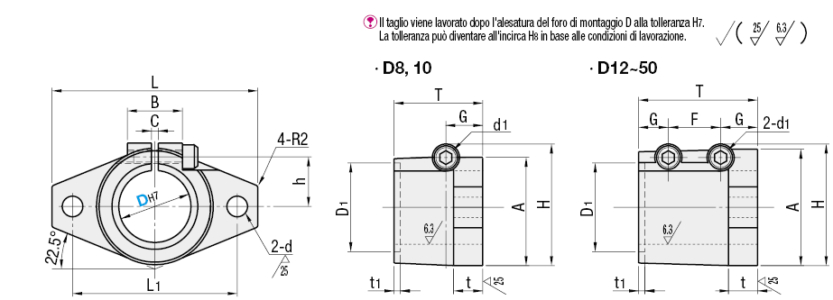 Supporti albero/Con flangia in microfusione/Supporto lungo:Immagine relativa