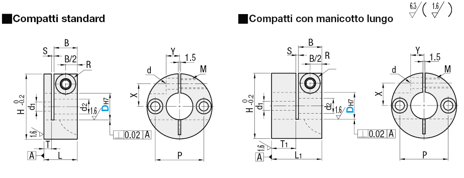 Supporti albero/Compatti, spaccati:Immagine relativa