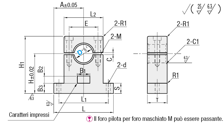 Supporti albero/In fusione/a T/in due pezzi:Immagine relativa