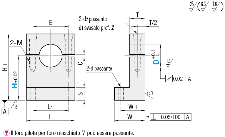 Supporti albero/A L/in due pezzi:Immagine relativa