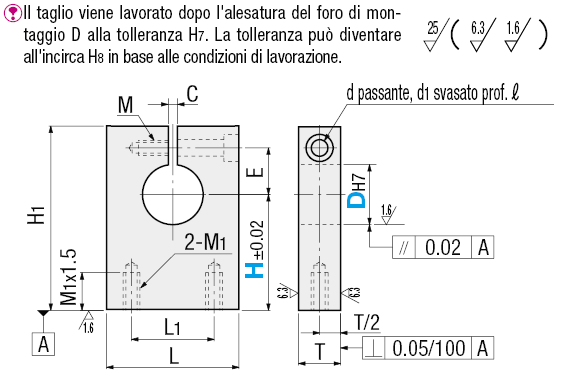 Supporti albero/Attacco inferiore/spaccati:Immagine relativa