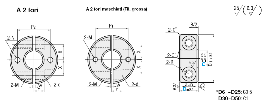 Ghiere per alberi/In due pezzi:Immagine relativa