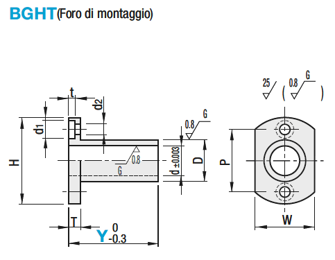 Componenti per guide a sfere in miniatura/Boccole con flangia:Immagine relativa