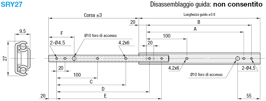 Guide di scorrimento telescopiche/Carico leggero/a due pezzi:Immagine relativa