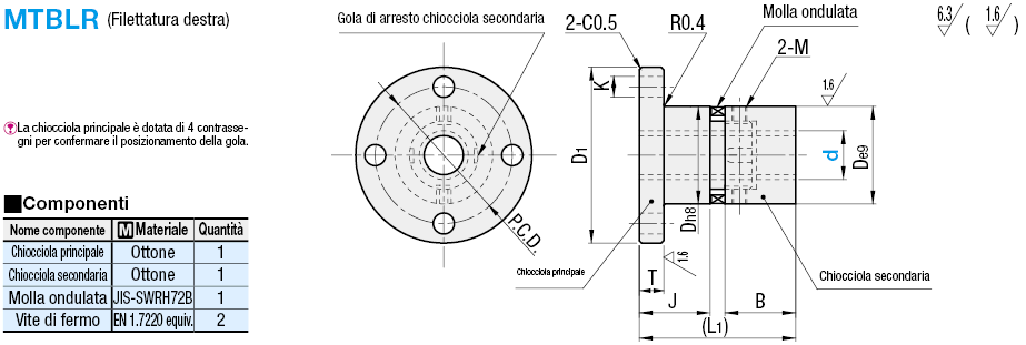 Chiocciole per viti di trasmissione/Antilasco:Immagine relativa