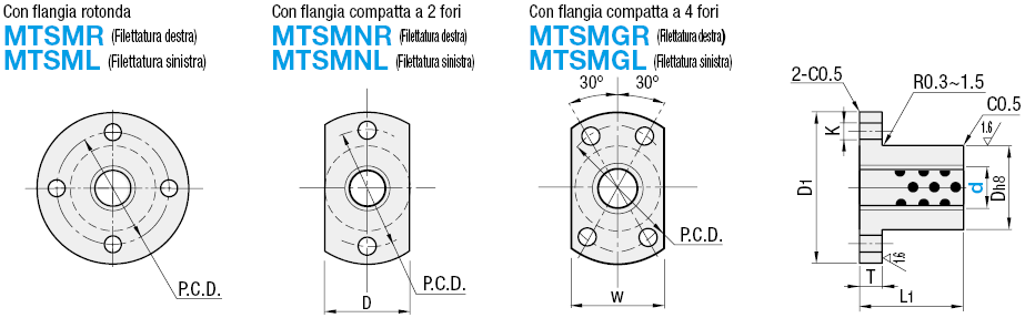 Chiocciole senza olio per viti di trasmissione/Con flangia:Immagine relativa