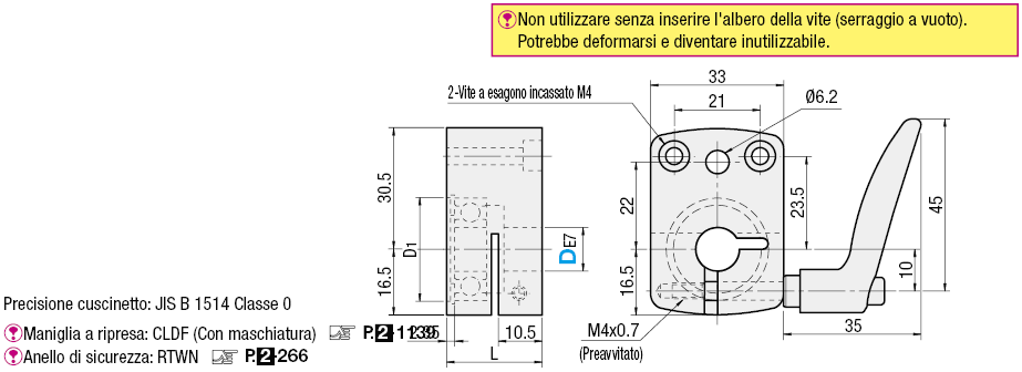 Piastre di serraggio per indicatori di posizionamento digitali compatti con leva:Immagine relativa