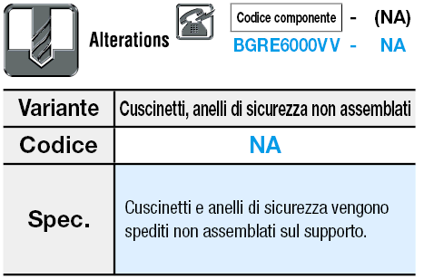 Corti/doppio cuscinetto/con anello di sicurezza:Immagine relativa