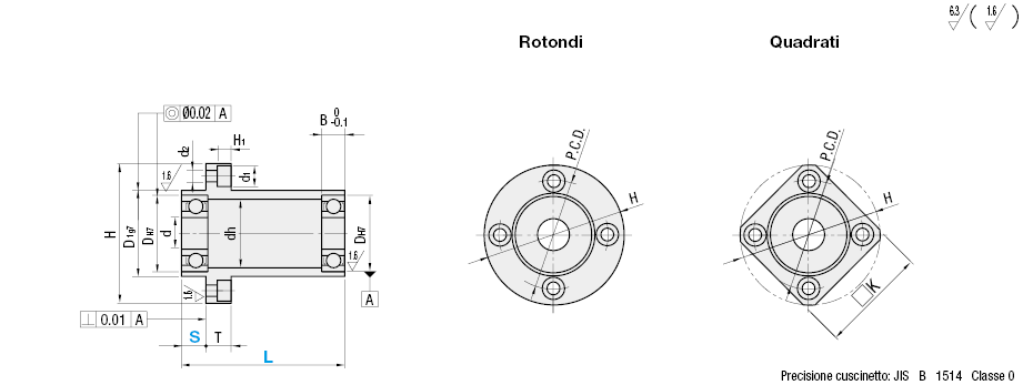 Lunghezza configurabile/lunghi/doppio cuscinetto/senza anello di sicurezza:Immagine relativa