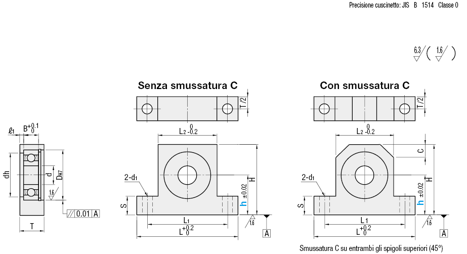 A T/attacco con base/con anello di sicurezza:Immagine relativa