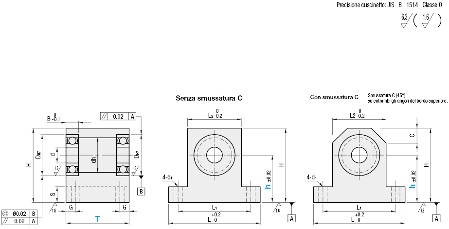 A T/doppio cuscinetto/senza anello di sicurezza:Immagine relativa