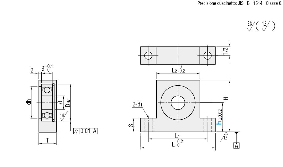 Con grasso a bassa produzione di particolato/A T/con anello di sicurezza:Immagine relativa