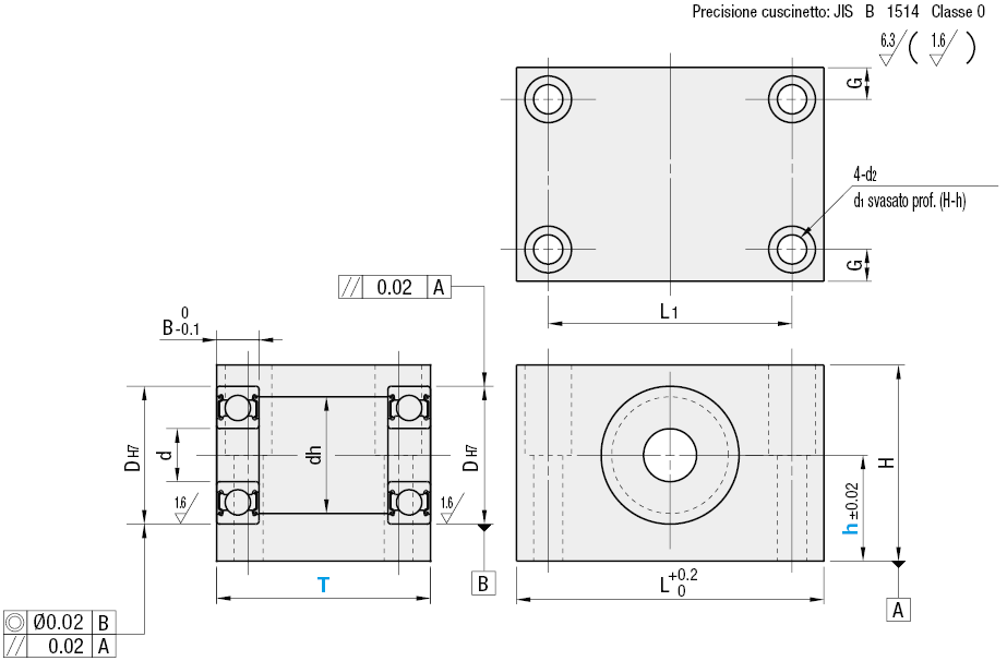 A blocco/Doppio cuscinetto/senza anello di sicurezza:Immagine relativa