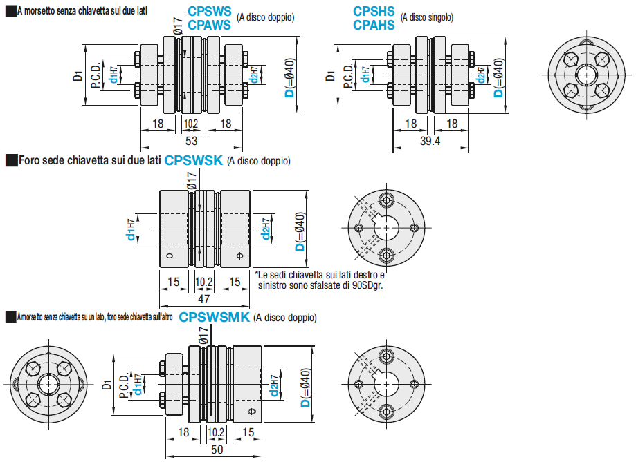 Giunti /A dischi ad elevata rigidezza/D.E. 40mm:Immagine relativa