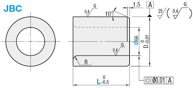 Boccole per perni di posizionamento - In ceramica:Immagine relativa