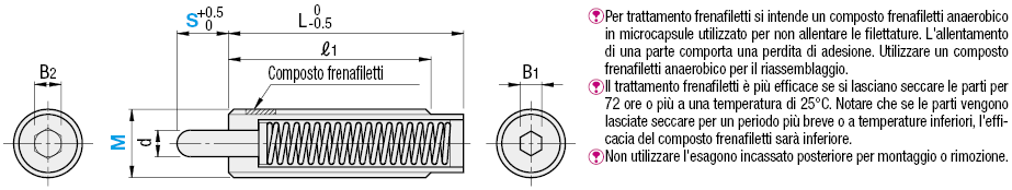 Pressori a molla/Punta con esagono incassato:Immagine relativa