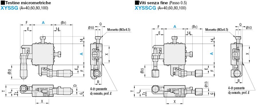 [Alta precisione] Tavole XY/A ricircolo di sfere/Profilo basso:Immagine relativa