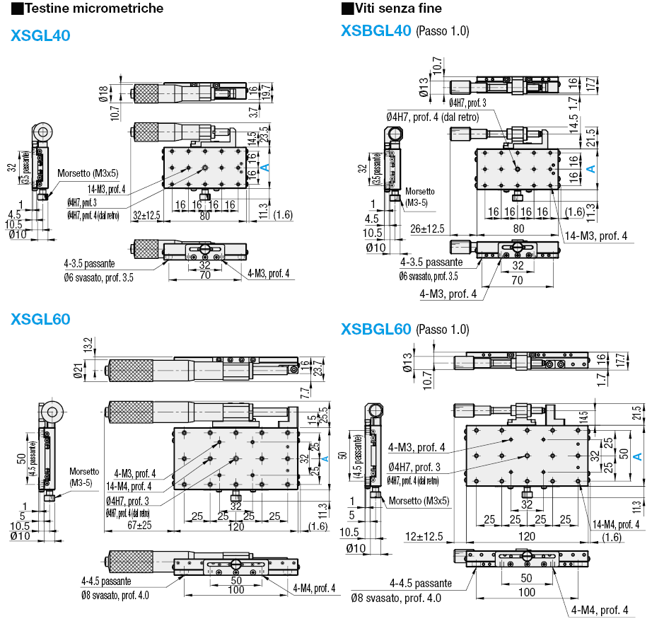 [Alta precisione] Tavole X/A ricircolo di sfere/Profilo basso:Immagine relativa