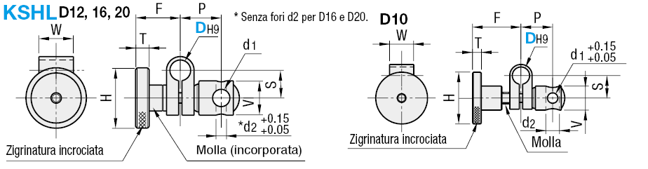 Cerniere per supporti per comparatori/con molla:Immagine relativa