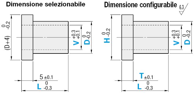 Ghiere in resina/Con flangia/POM/MC Nylon/Bachelite/PEEK/Vetro epossidico:Immagine relativa