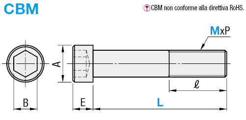 Viti a esagono incassato/Cromatura lucida:Immagine relativa