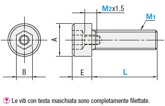 Viti a esagono incassato/Testa maschiata:Immagine relativa