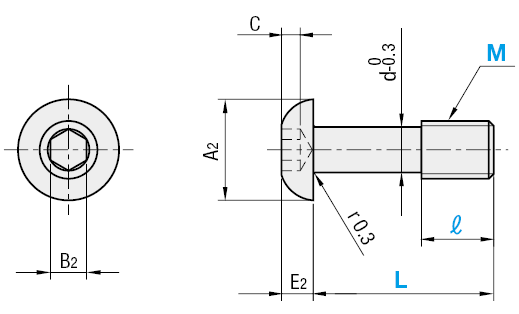 Bulloni per coperchio/Vite a testa bombata/lunghezza configurabile:Immagine relativa