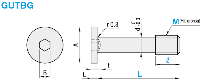 Bulloni per coperchio/Testa extra bassa:Immagine relativa