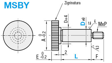 Bulloni a testa grande con spallamento/Tolleranza e9:Immagine relativa