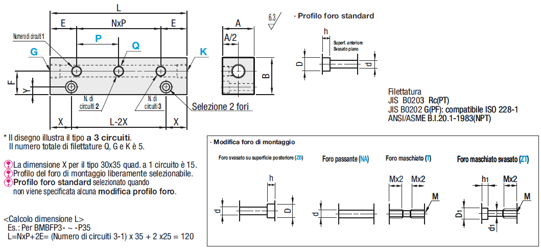 Collettori idraulici/uscite su 1 lato/2 ingressi:Immagine relativa