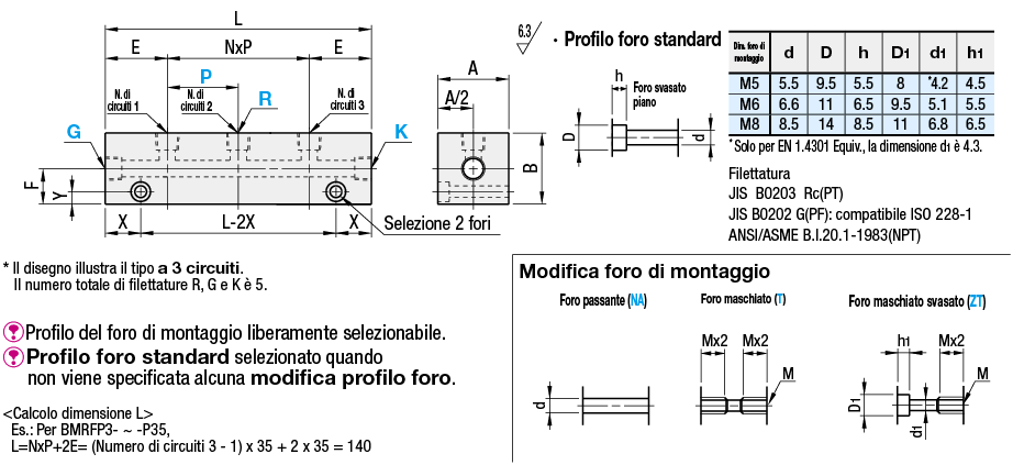 Collettori idraulici/uscite su 1 lato/2 ingressi:Immagine relativa