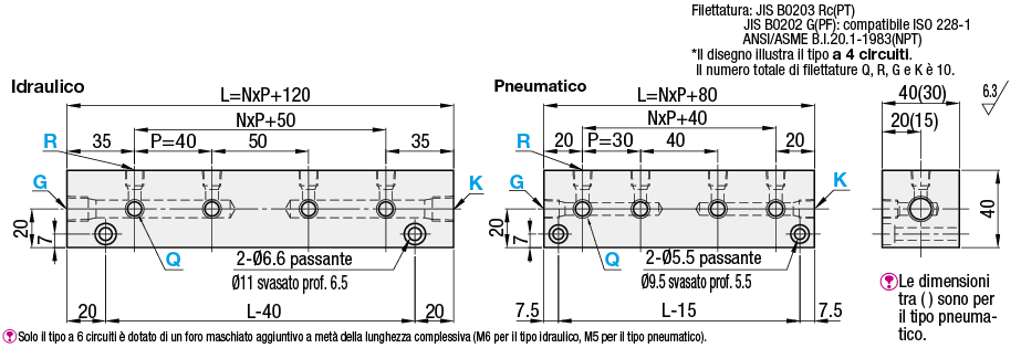 Collettori Idraulici/Pneumatici/uscite su 2 lati:Immagine relativa