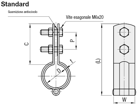 Supporti per tubi/Collari stringitubo verticali:Immagine relativa