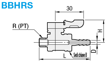 Valvole a sfera compatte/In acciaio inox/PT maschio/Portagomma:Immagine relativa