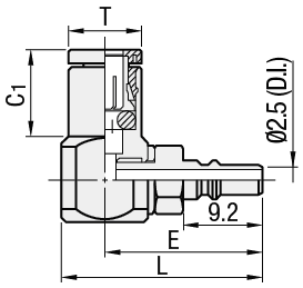 Raccordi dell'aria/Connettore rapido/a spina/gomito a 90°:Immagine relativa