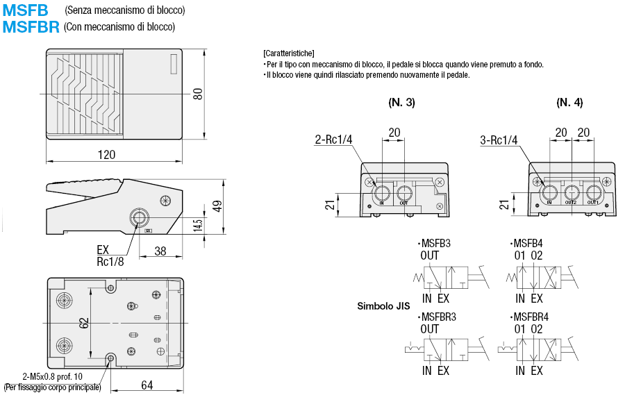 Valvole di commutazione/Azionamento a pedale/a 3/4 vie:Immagine relativa