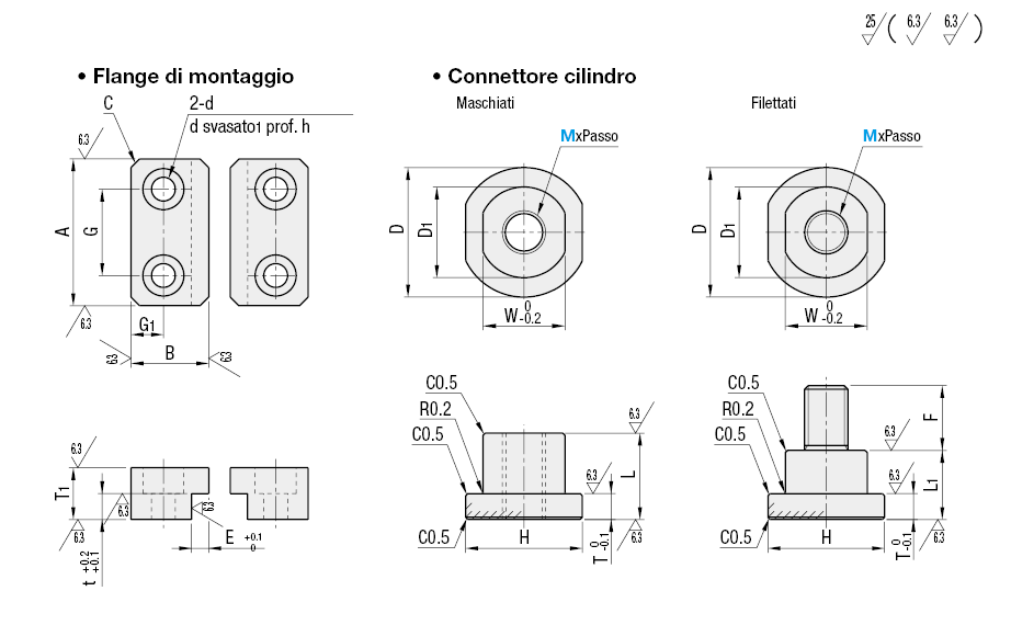 Giunti flottanti/Scorrevoli, kit/connettore/flangia di montaggio:Immagine relativa