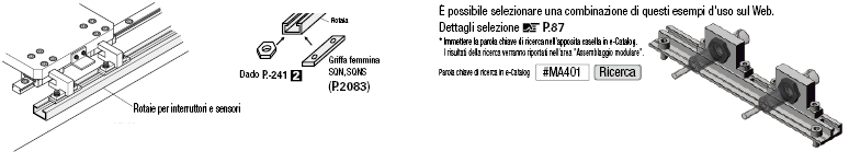 Rotaie per interruttori e sensori/In alluminio/dimensione L configurabile/profilo A:Immagine relativa