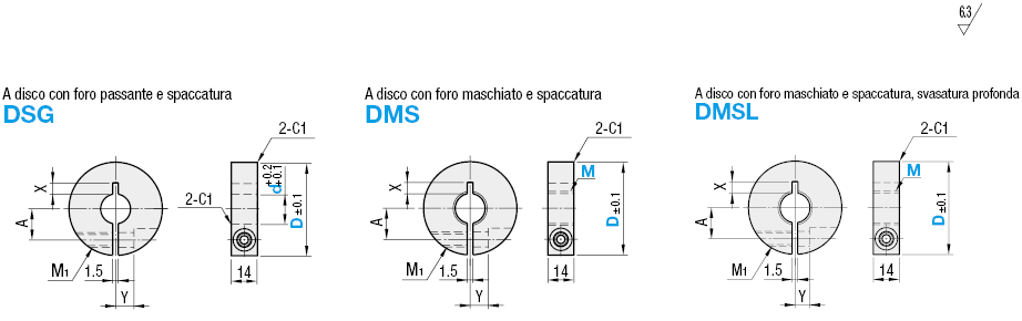 Alette interruttore/Spaccate/piatte con foro maschiato:Immagine relativa