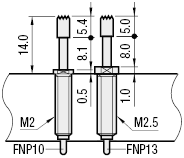 Assemblaggio sonde a contatto/Filettatura (FNP10):Immagine relativa