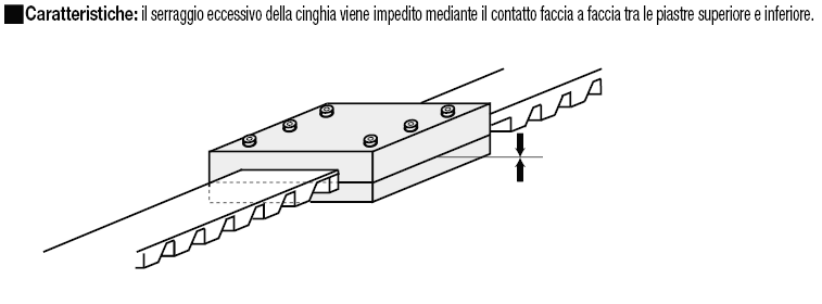 Piastra di serraggio per cinghia dentata/Anti-sovrapressione/posizione fori fissa:Immagine relativa