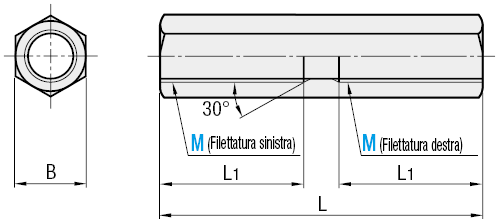 Componenti per tenditori a vite/Maschiati con esagono:Immagine relativa