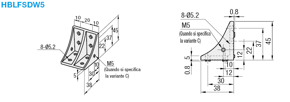 Serie 5/Staffe invertibili con aletta:Immagine relativa