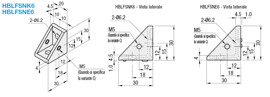 Serie 6/Staffe con aletta su un lato:Immagine relativa