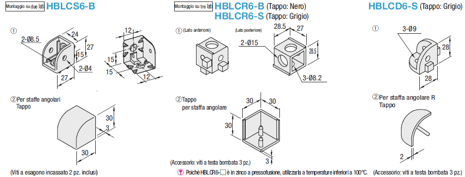 Serie 6/Staffe set angolari/tipo R:Immagine relativa