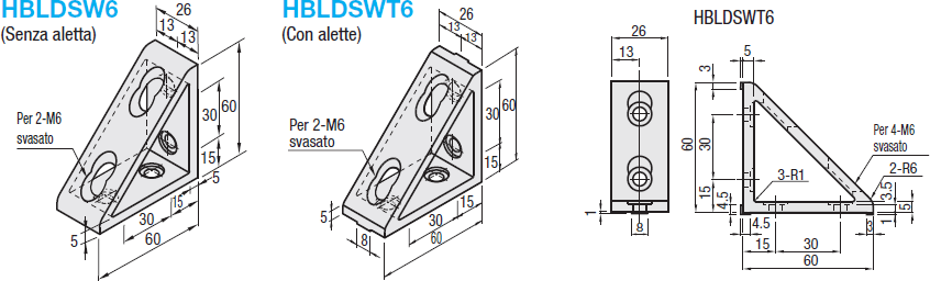 Serie 6/Staffe a triangolo senza linguetta/base 30:Immagine relativa