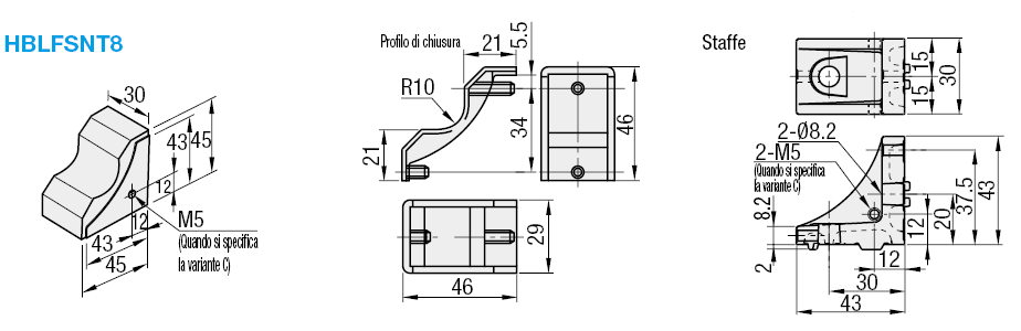 Serie 8/Staffe con tappi/base 40:Immagine relativa