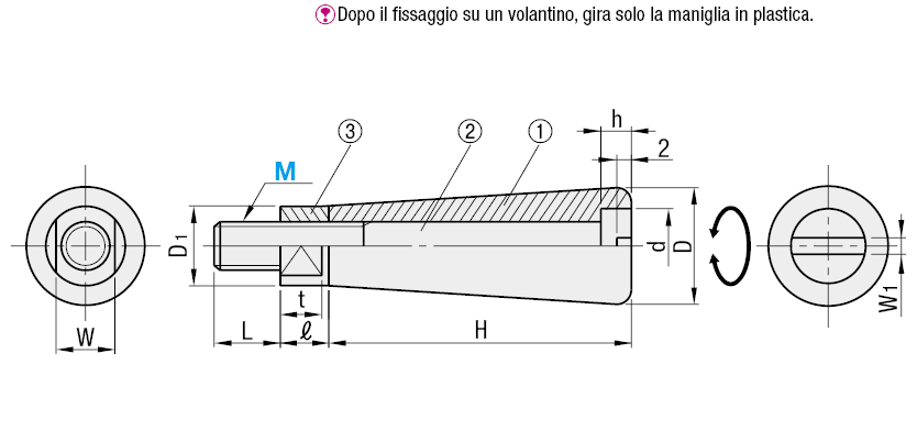 Impugnature girevoli/Con vite a testa piatta:Immagine relativa