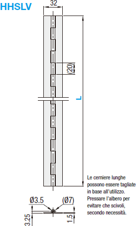 Cerniere lunghe in acciaio inox:Immagine relativa